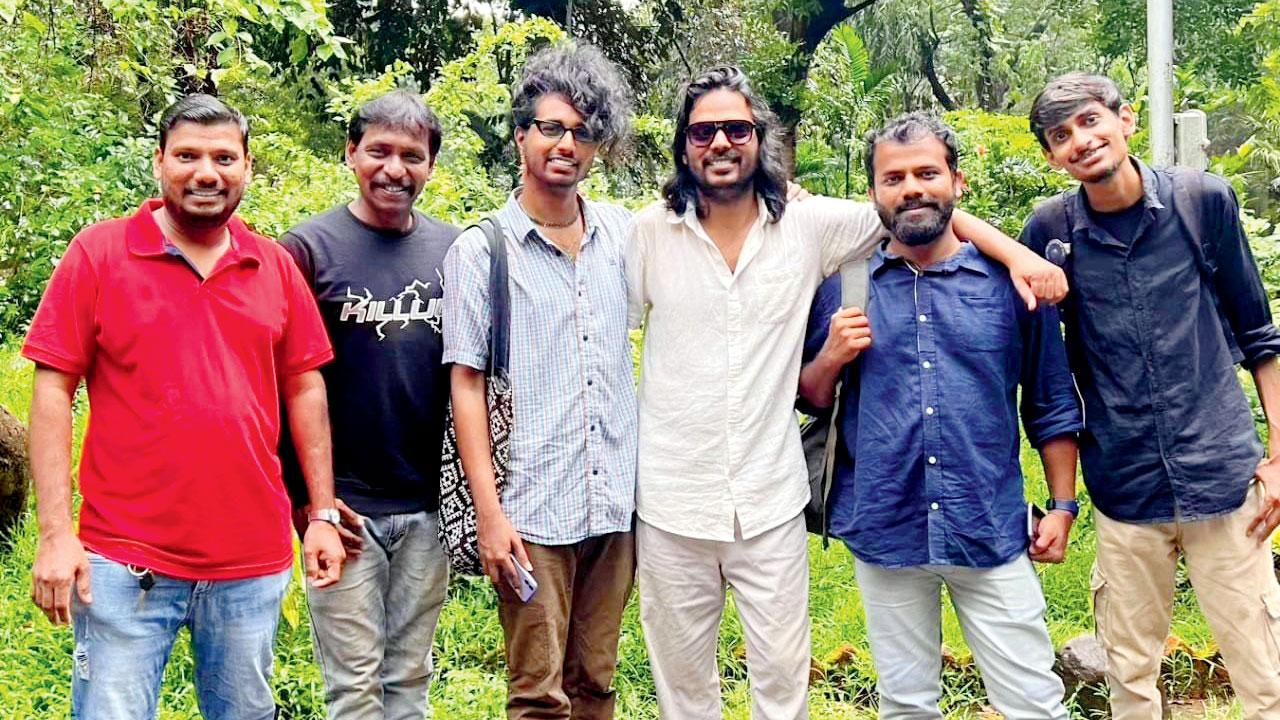 (Fourth from left) Somnath Waghmare with the crew of the film