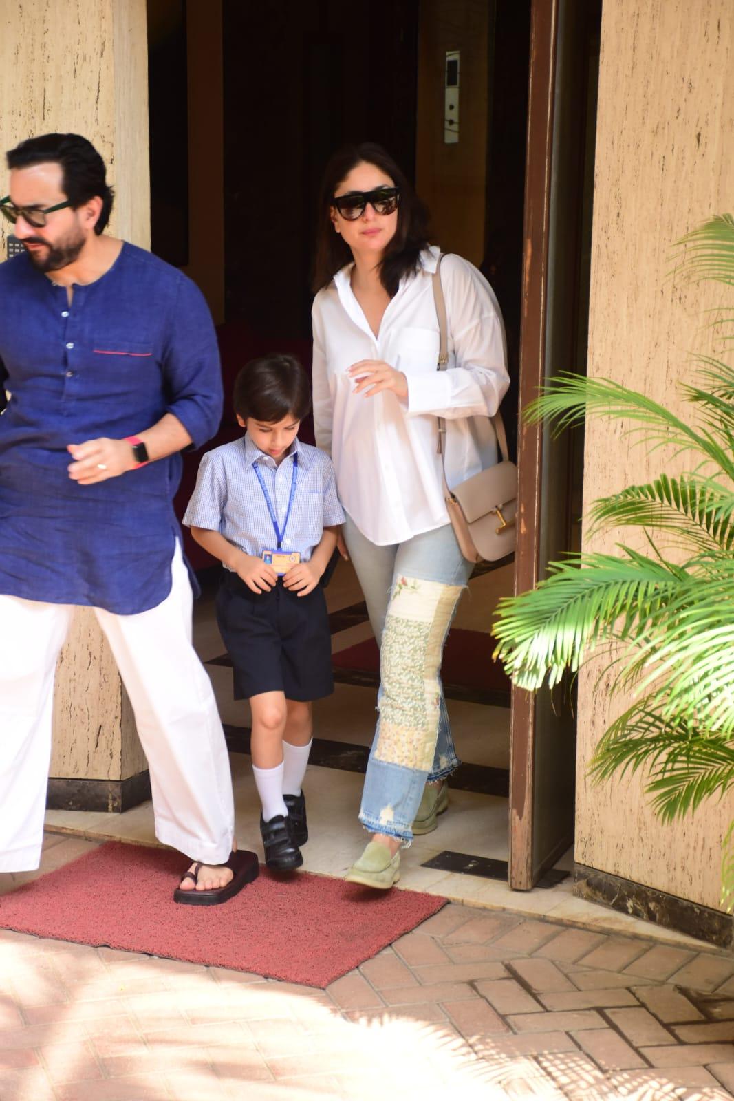 Kareena Kapoor was clicked in the city with husband Saif Ali Khan and Son Taimur Ali Khan 