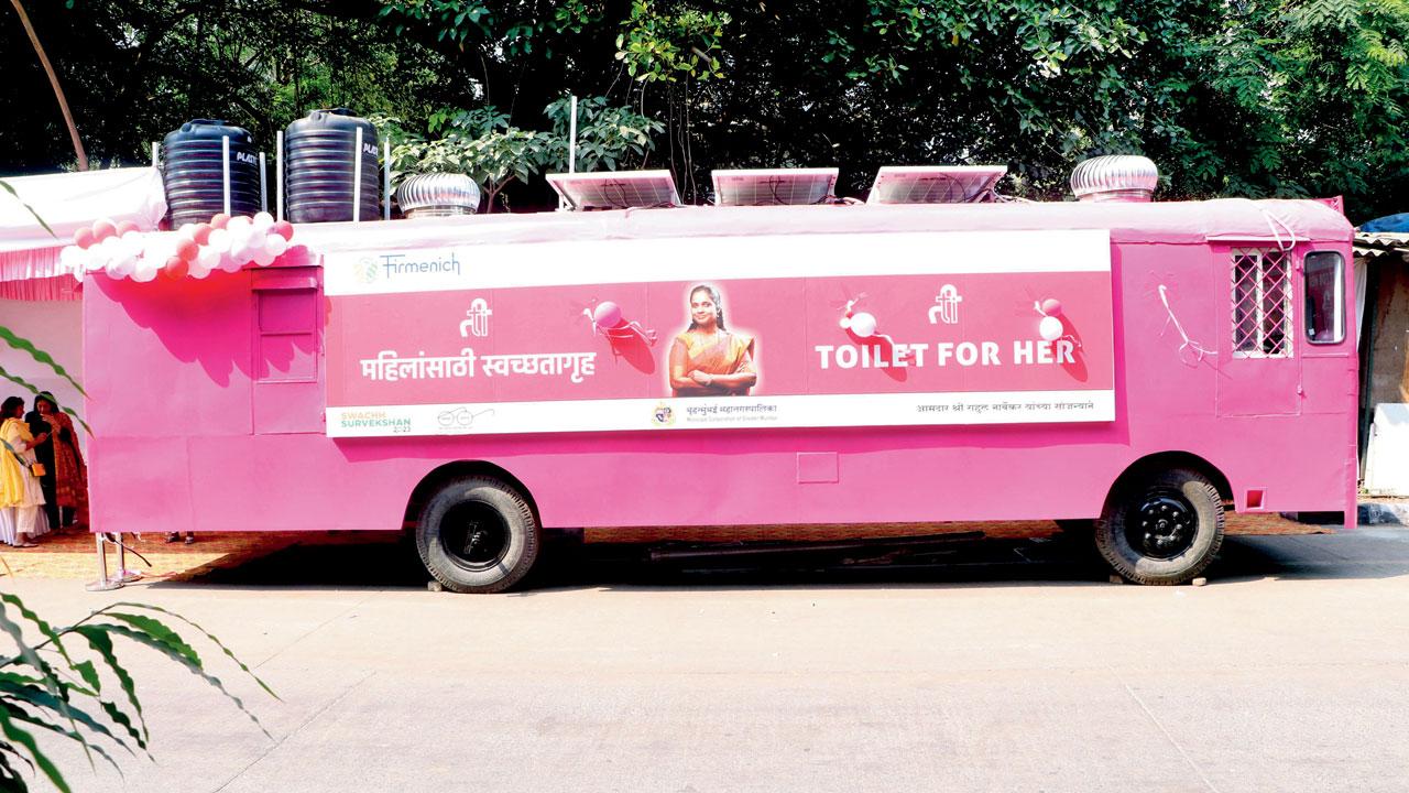 The pink bus is a women’s toilet