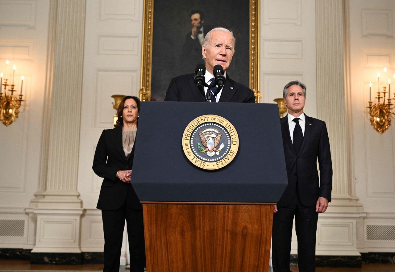Biden and Vice President Kamala Harris spoke by phone earlier on Tuesday with Israeli Prime Minister Benjamin Netanyahu to discuss the situation on the ground