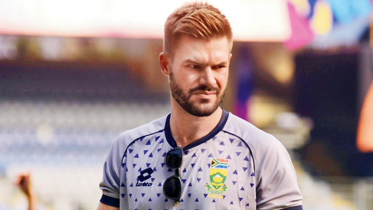 Aiden Markram at Wankhede Stadium. Pic/Atul kamble