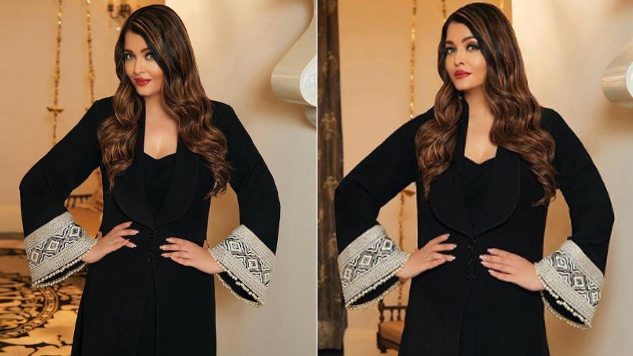 Aishwarya Rai Bachchan drops pics in black outfit, netizens say, 'too much photoshop'