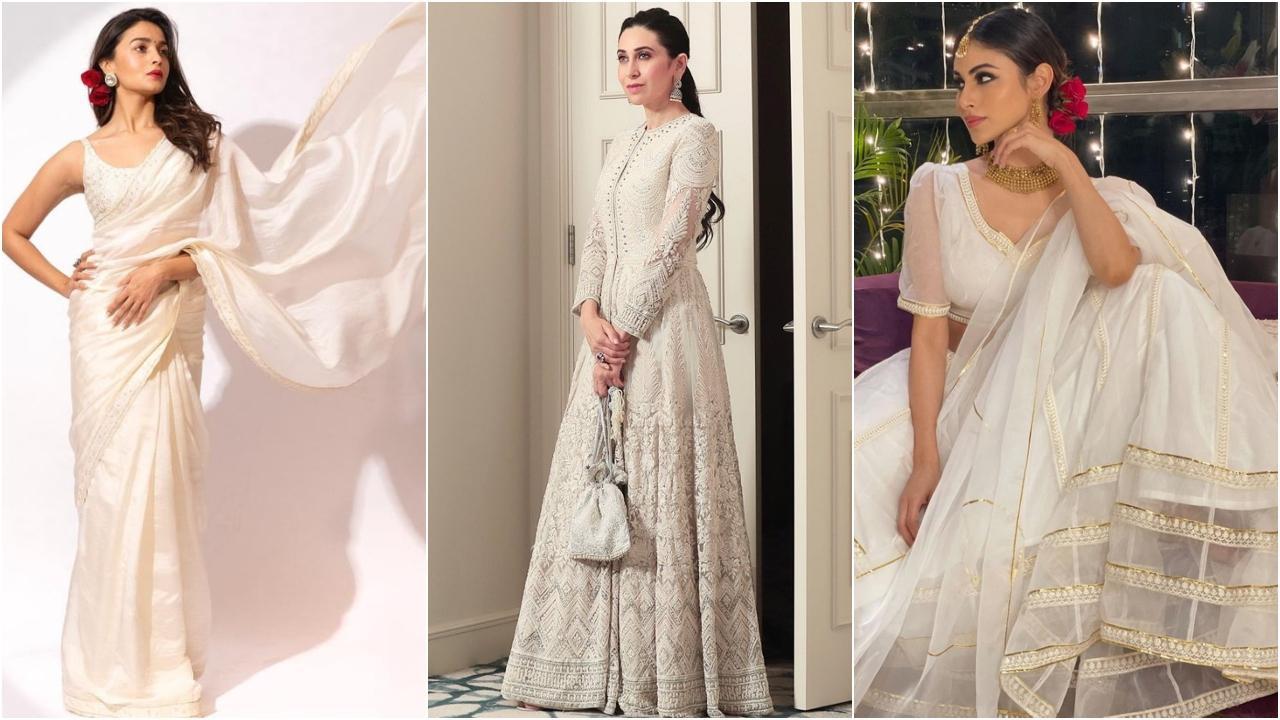 Navratri 2023: Karisma, Alia to Mouni, celebs inspired white outfits for day 2