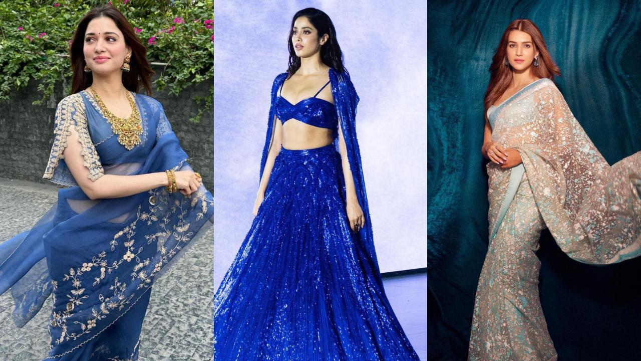 Janhvi Kapoor to Kriti Sanon, celeb inspired blue outfits for day 4 Navratri