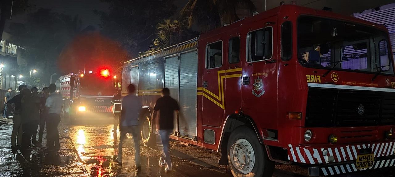 The fire was confined to three-four 'galas' (units) on the ground and first floors of the structure, the official said, adding three hose lines were in operation