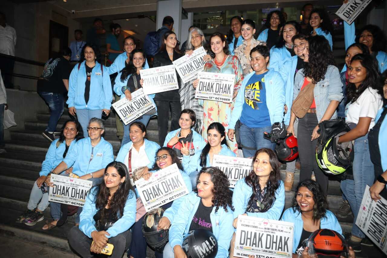 The cast of Dhak Dhak- Sanjana Sanghi, Ratna Pathak Shah, Dia Mirza and Fatima Sana Shaikh hosted an event in the city