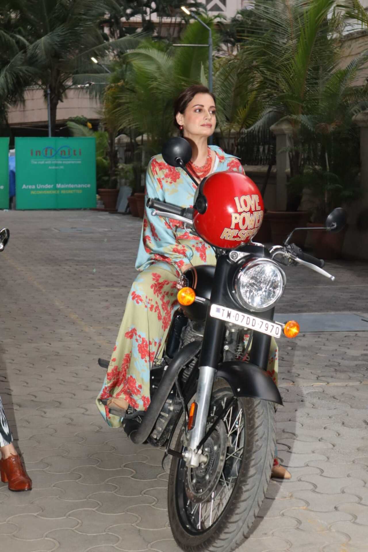 Dia Mirza wore a printed outfit for the event
