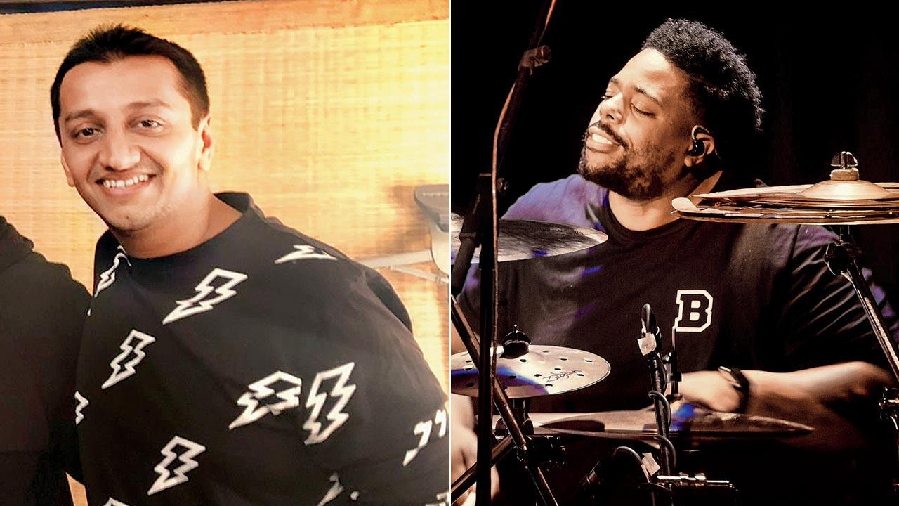 Darshan Doshi; (right) Aaron Spears on the drums
