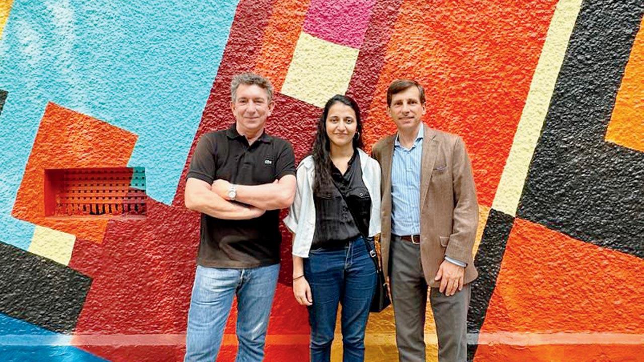 (From left) Stéphane Doutrelant, Aashti Miller, Consul General  of France in Mumbai, Jean-Marc Séré-Charlet