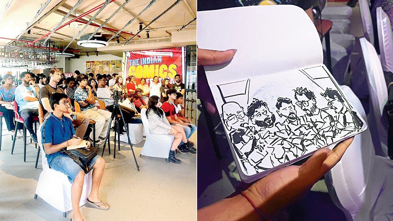 Participants live-doodle at the event
