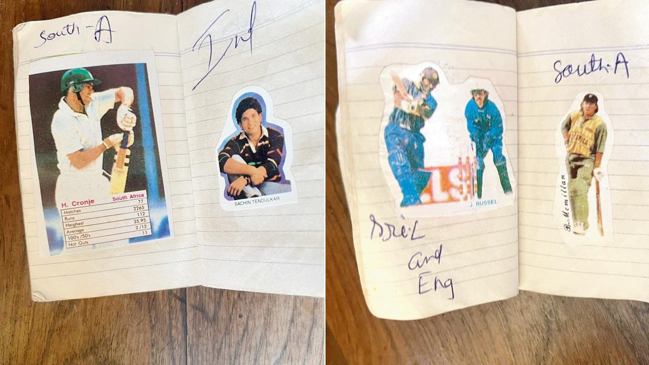 Hansie Cronje and Sachin Tendulkar in the collection; (right) Jayasuriya, Jack Rusell and Brian McMillan