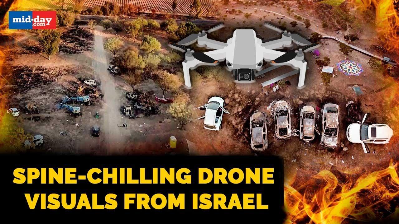 Israel-Palestine Conflict: Drone visuals from the Nova Music Festival