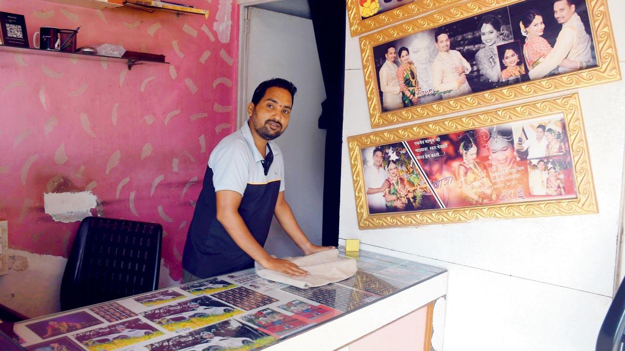 Milind Mhatre wipes off the dust at his Sunshine Studio in Bokadvira