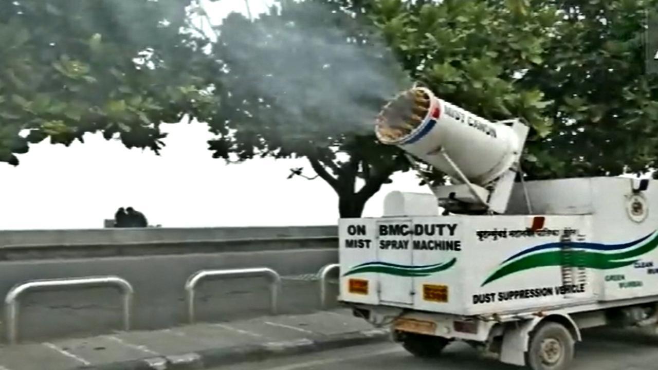 Mumbai AQI: Brihanmumbai Municipal Corporation deploys dust suppression vehicle at Marine Drive