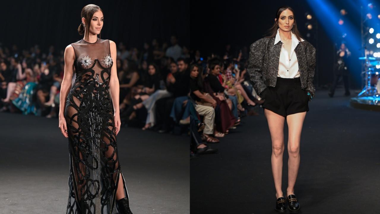 Falguni Shane Peacock presented their street luxe collection inspired by the rising wave of modern street culture at the Lakme Fashion Week X FDCI 2023. The tailoring is an impression of sexiness and energy, combined with a new kind of chic coherence.
