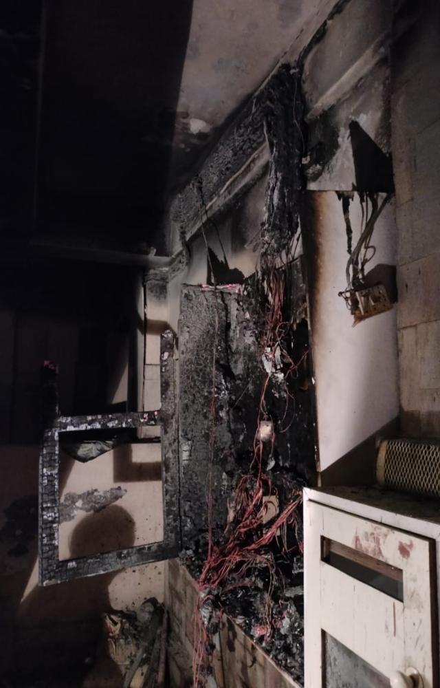 Twelve electricity meters were destroyed in the incident, they said