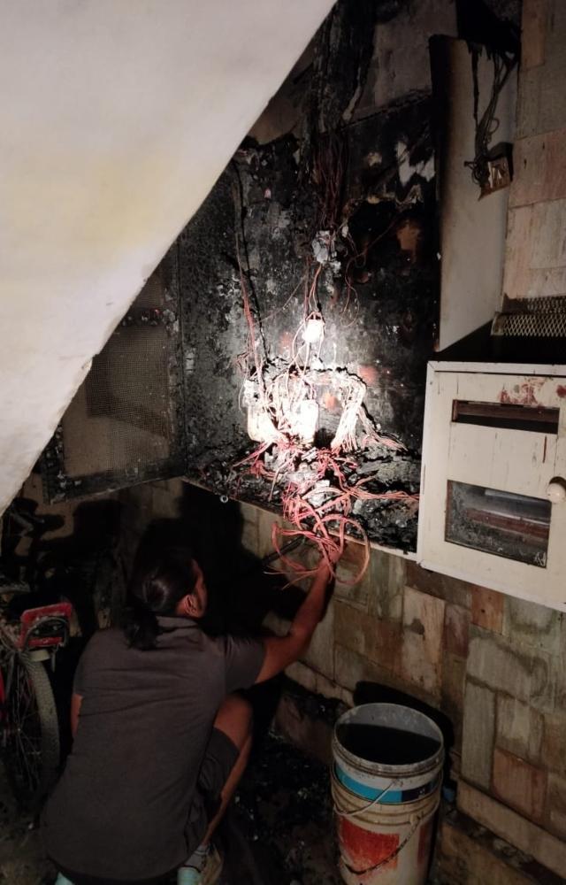 Fire in meter room of Thane building