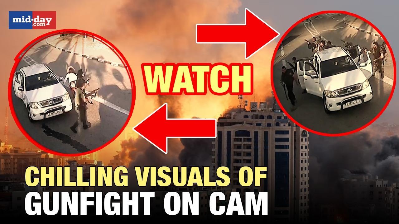 Watch gunfight between Hamas militants and Israeli forces