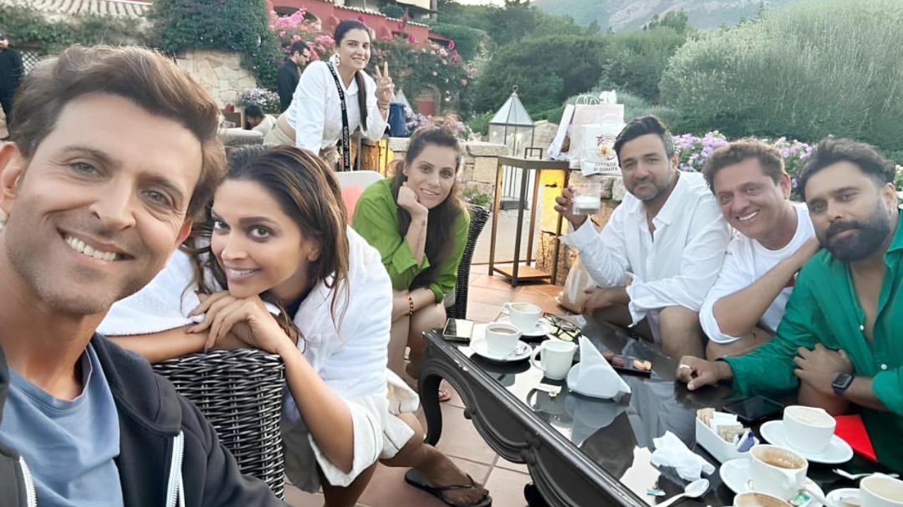 Fighter: Deepika Padukone and Hrithik Roshan unwind while sipping on coffee