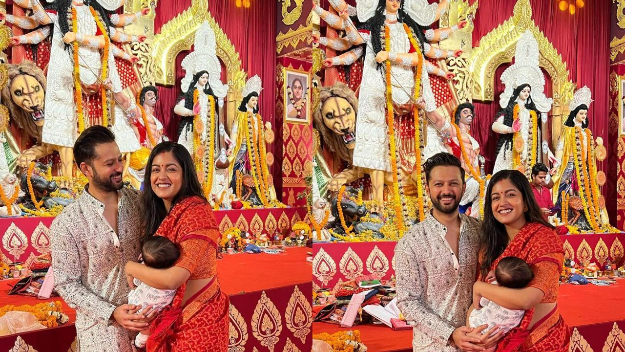 Durga Puja 2023: Vatsal Sheth and Ishita Dutta introduce baby Vaayu to pujo