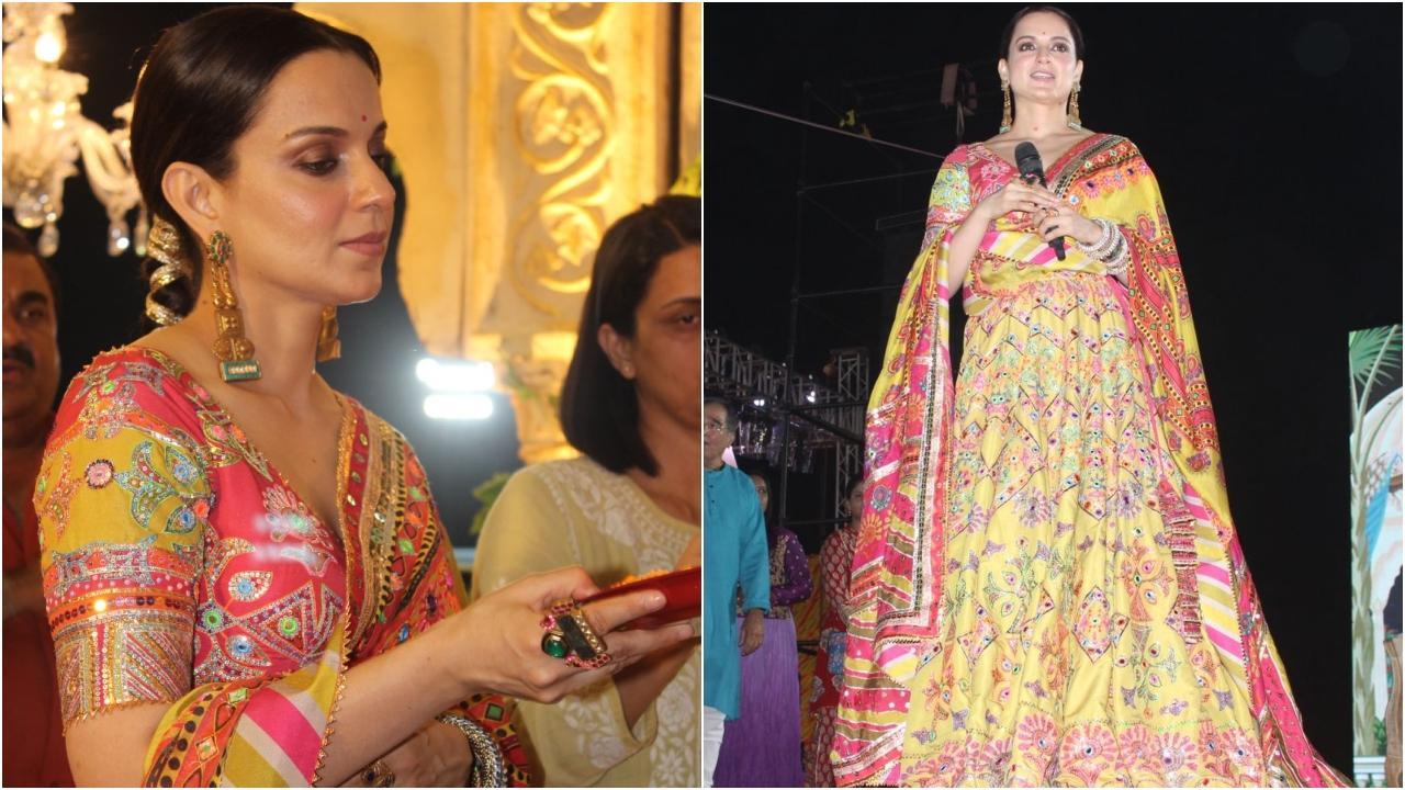 Tejas: Kangana Ranaut celebrates Navratri 2023 in Ahmedabad during promotions