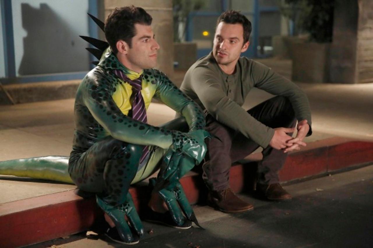 'Keaton' from New Girl 
The episode sees Jess attempting to dissuade a mopey Schmitt from attending her Halloween party. She along with Nick and Winston send mails to Schmitt disguised as Michael Keaton. For most of his life, Schmitt has believed to have been receiving letters from Keaton, which in reality was being written by his mother and later by Nick. However, Schmitt later finds out the truth, or well the half-truth