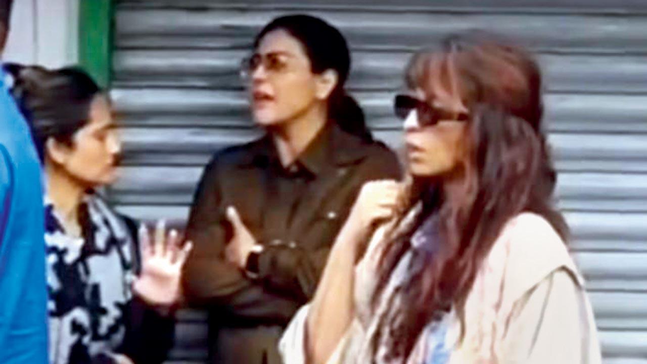 Kajol at a shoot location in Uttarakhand