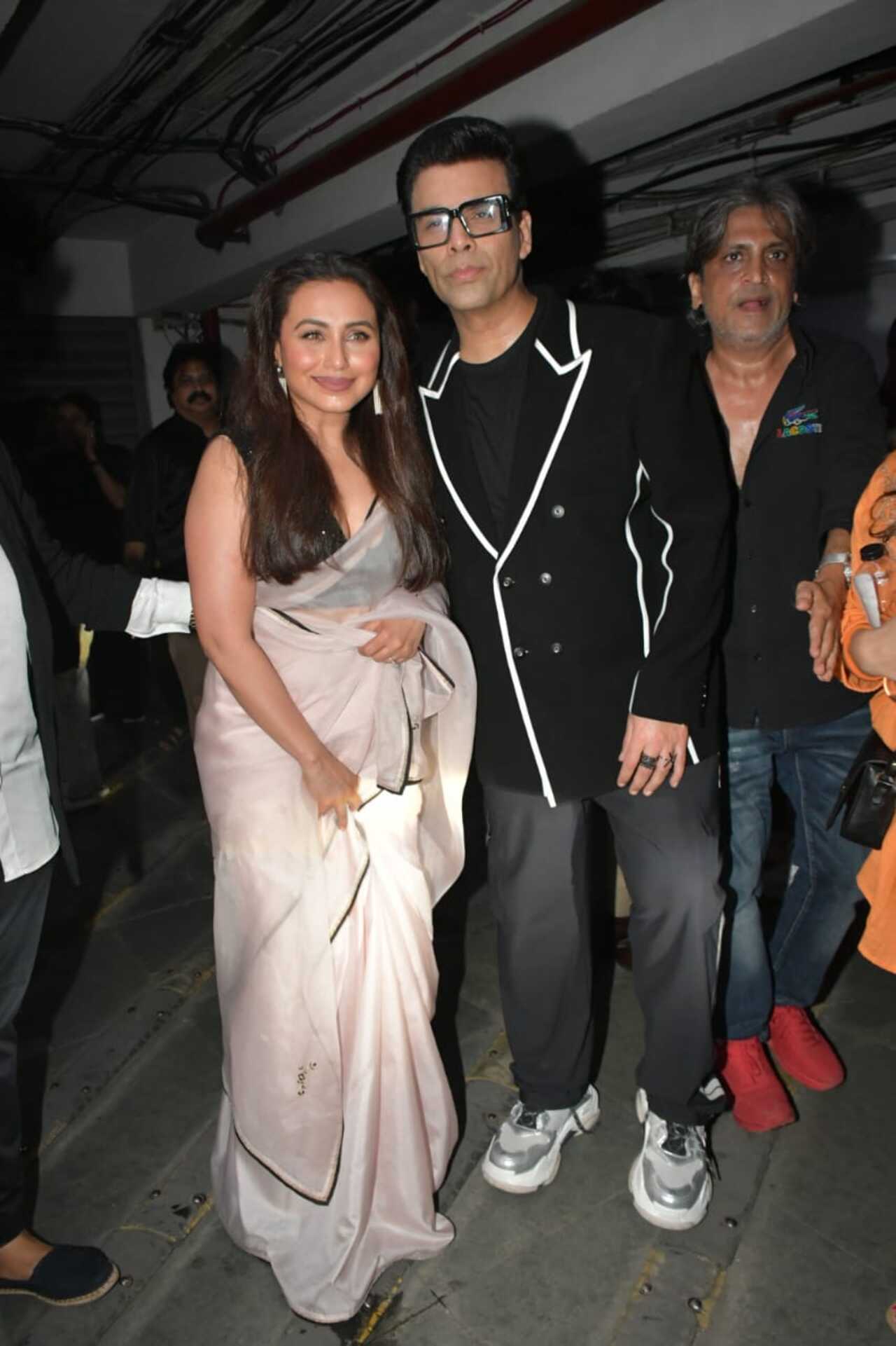 Rani Mukerji joined Shah Rukh and Karan at Kuch Kuch Hota Hai's screening