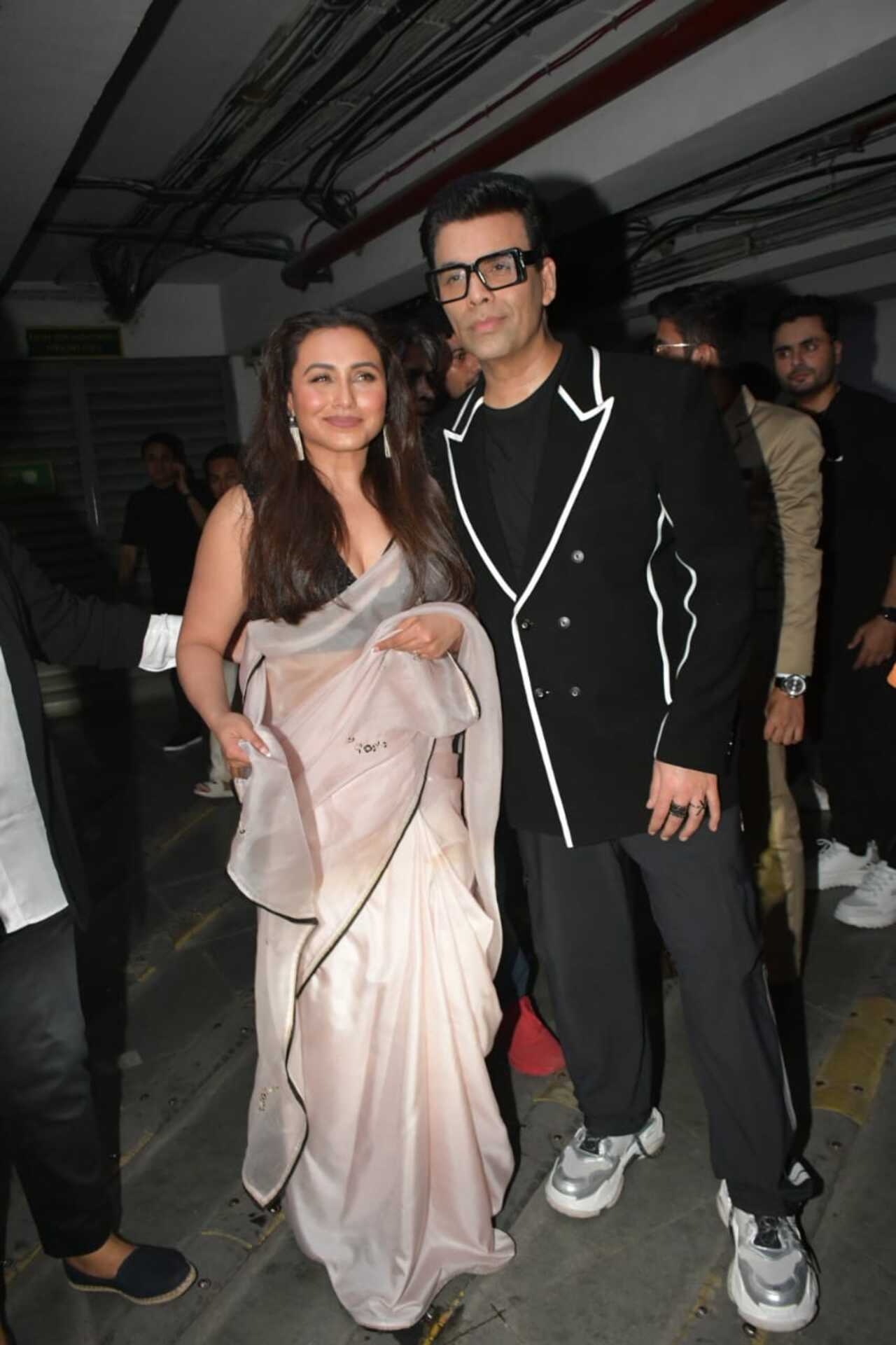 Karan and Rani posed for the paparazzi