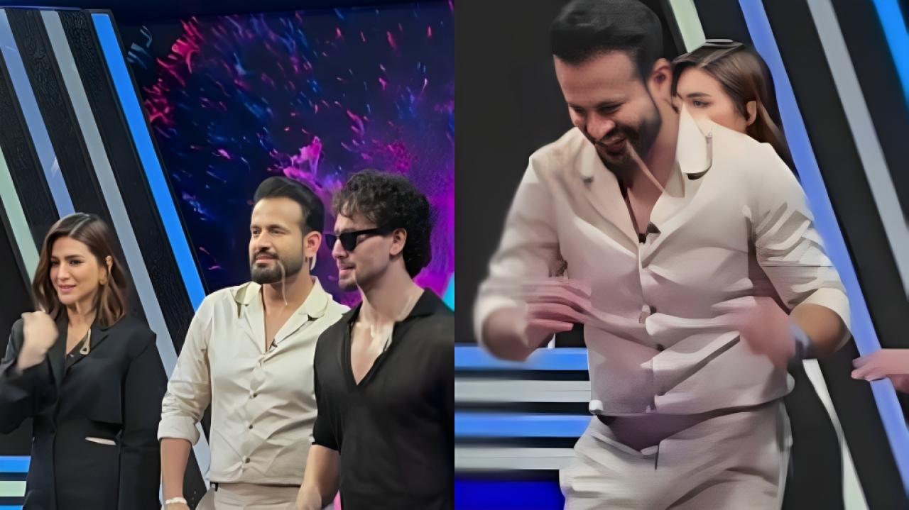 WATCH: Tiger Shroff and Kriti Sanon teach cricketer Irfan Pathan the viral hook-step of their new song 
