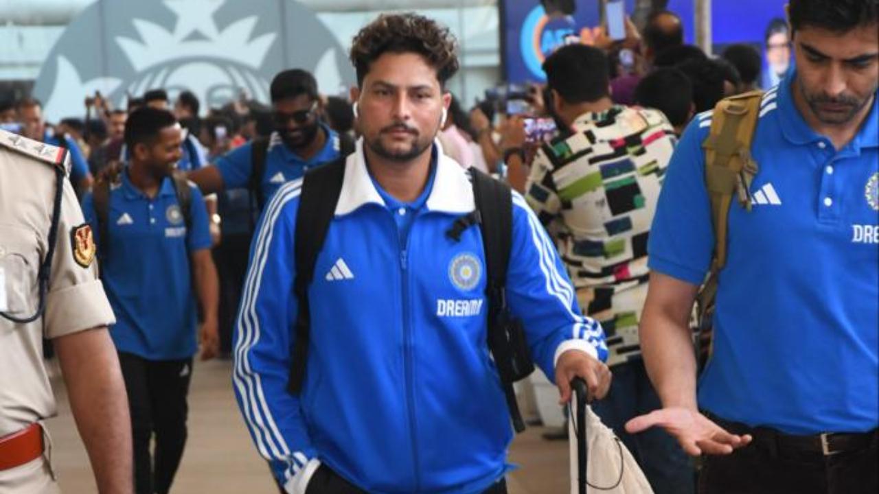 India's mystery spinner Kuldeep Yadav has arrived in Mumbai with the Team India. Veteran picked two important wickets of English skipper Jos Buttler and all rounder Liam Livingstone in England's clash