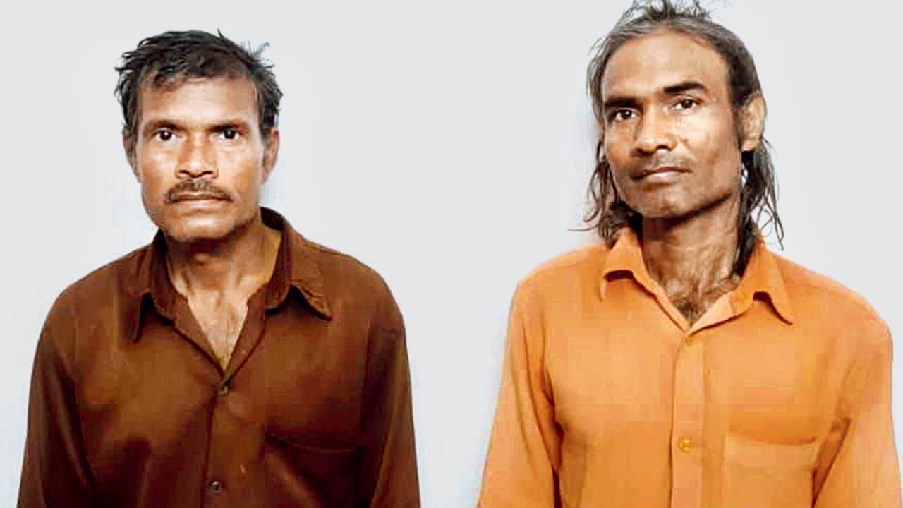 Sunil Saroj and (right) Anil Saroj, the arrested accused, were staying in Jaunpur, Uttar Pradesh. Pics/Hanif Patel