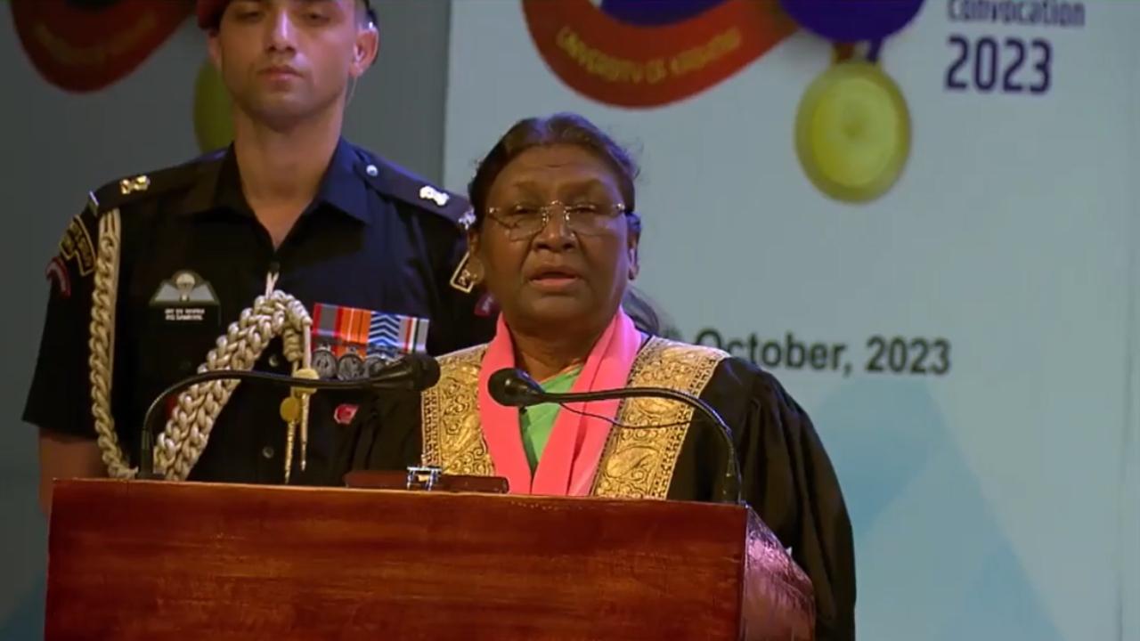 In her address, the President expressed happiness over woman students constituting 55 per cent of the university's roll