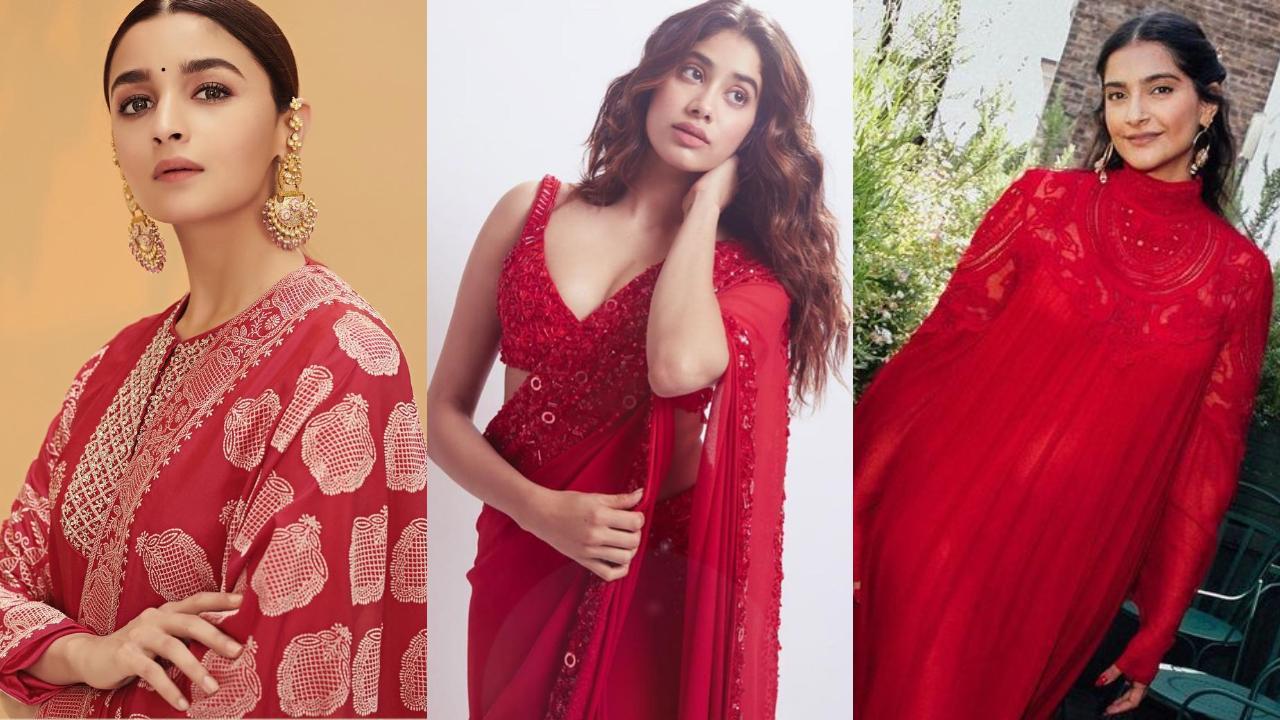 Diwali 2023: Alia Bhatt to Sonam Kapoor, Bollywood divas inspired red glam