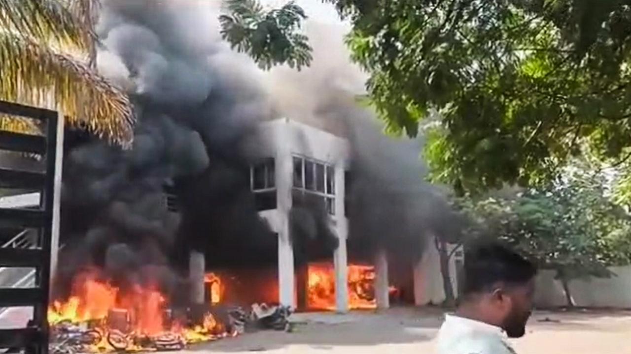 a group of people also set ablaze a car parked at the residence of MLA Prakash Solanke located in Majalgaon after an audio clip of the MLA in which he purportedly spoke about the Maratha quota agitation and made a veiled comment on the fasting quota activist Manoj Jarange went viral