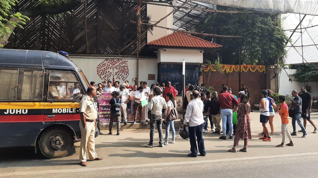 Fans have gathered outside his Juhu bungalow since mid-night to catch a glimpse of the Bollywood megastar. Amitabh Bachchan turned 81 on Wednesday