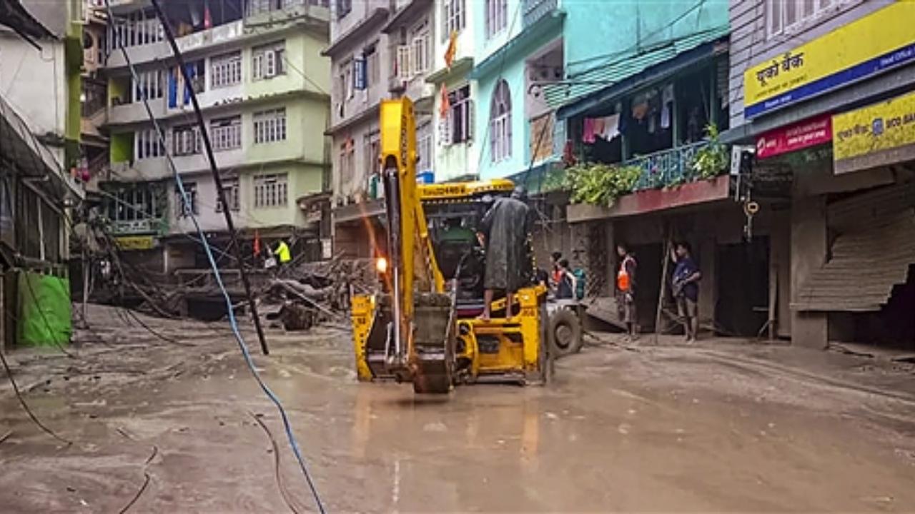 The Teesta Stage 5 dam at Dikchu in Mangan district was opened up for water disbursement after a high alert