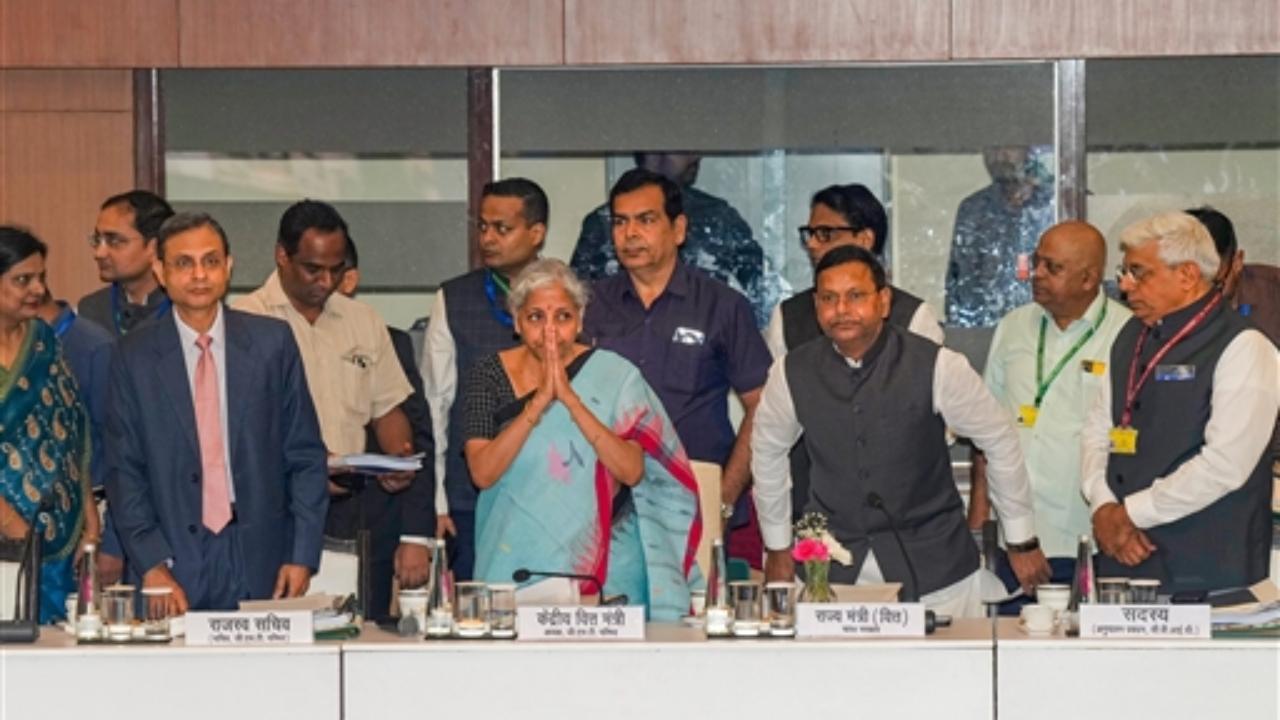 Finance Minister Nirmala Sitharaman during the 52nd Goods and Services Tax (GST) Council Meeting, in New Delhi (Pic/PTI)