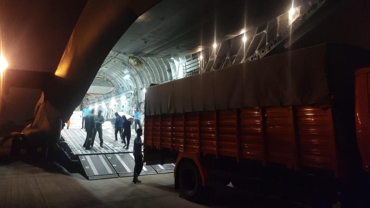The consignments were sent in a C-17 transport aircraft of the Indian Air Force