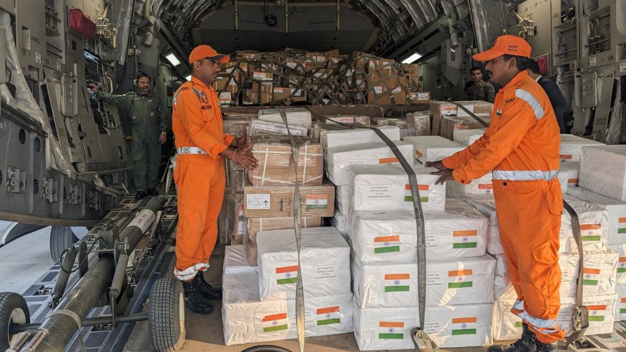 India sent the aid three days after Prime Minister Narendra Modi conveyed condolences to President of Palestinian Authority Mahmoud Abbas over the deaths of civilians at a hospital in Gaza and reiterated India's long-standing 
