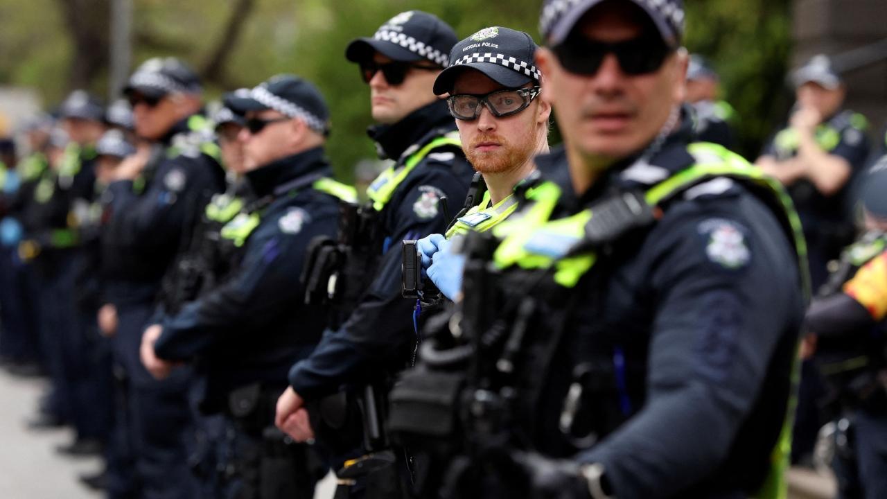 In Sydney, Australia's most populous state in New South Wales, one of the largest gatherings attracted hundreds of police officers who patrolled the area. A police helicopter also circled low over the event