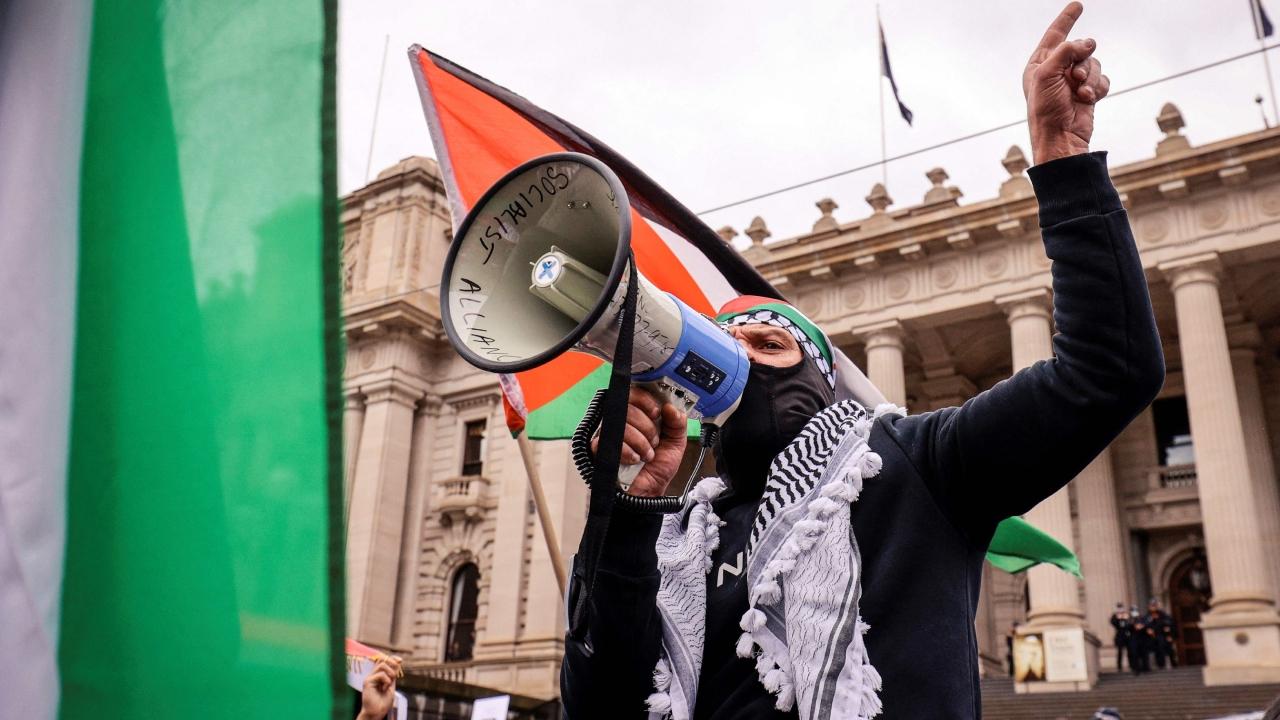 Meanwhile, thousands took the streets of the Moroccan capital on Sunday to rally in support of Palestinians in Gaza and denounce Israel's actions in the latest war with Gaza's militant Hamas rulers (AP)