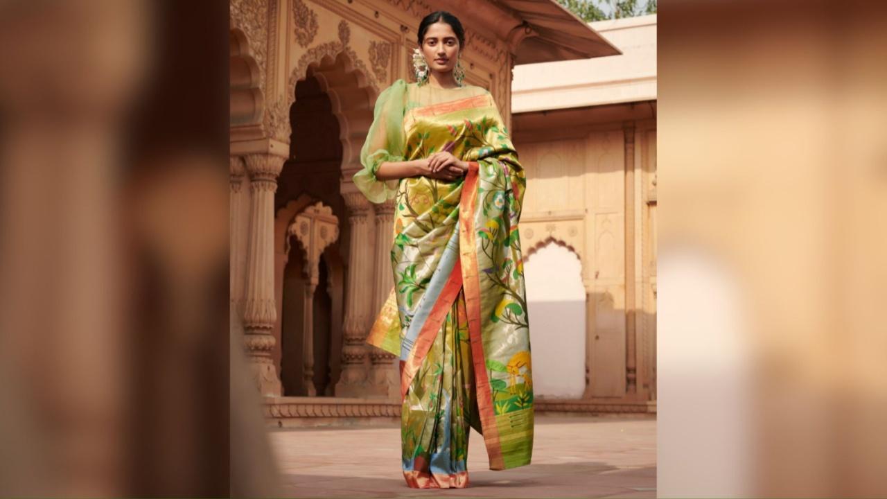 Additionally, embroidered sarees like Gota Patti exude radiance and are exceptionally well-suited for this festival. They are not only visually appealing but also easy to carry, enhancing the festive spirit. Image for representational purposes only