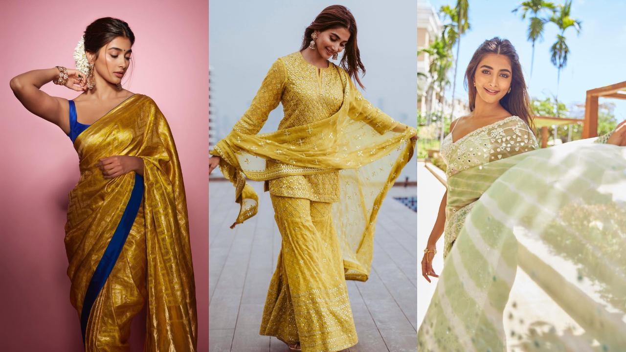 Navratri 2023: From Sarees to Shararas, Pooja Hegde's guide to desi girl outfits