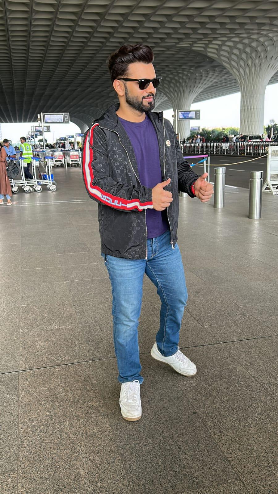 Rahul Vaidya was spotted at the airport