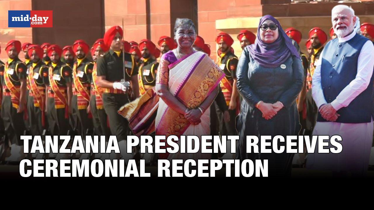 Tanzania President Samia Suluhu Hassan receives ceremonial reception 