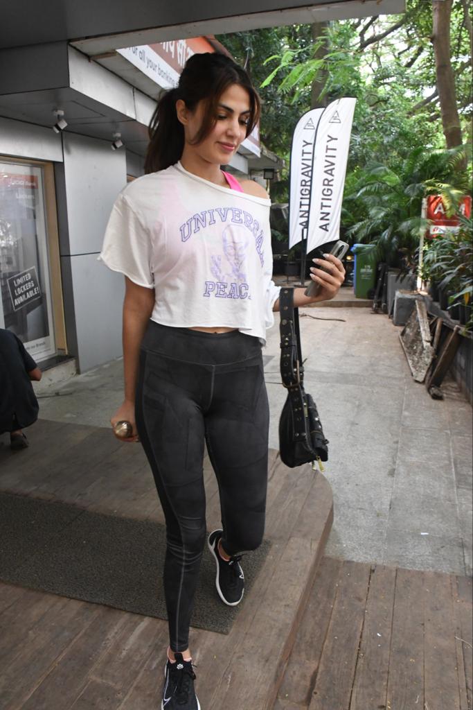 Rhea Chakraborty was spotted at her gym today