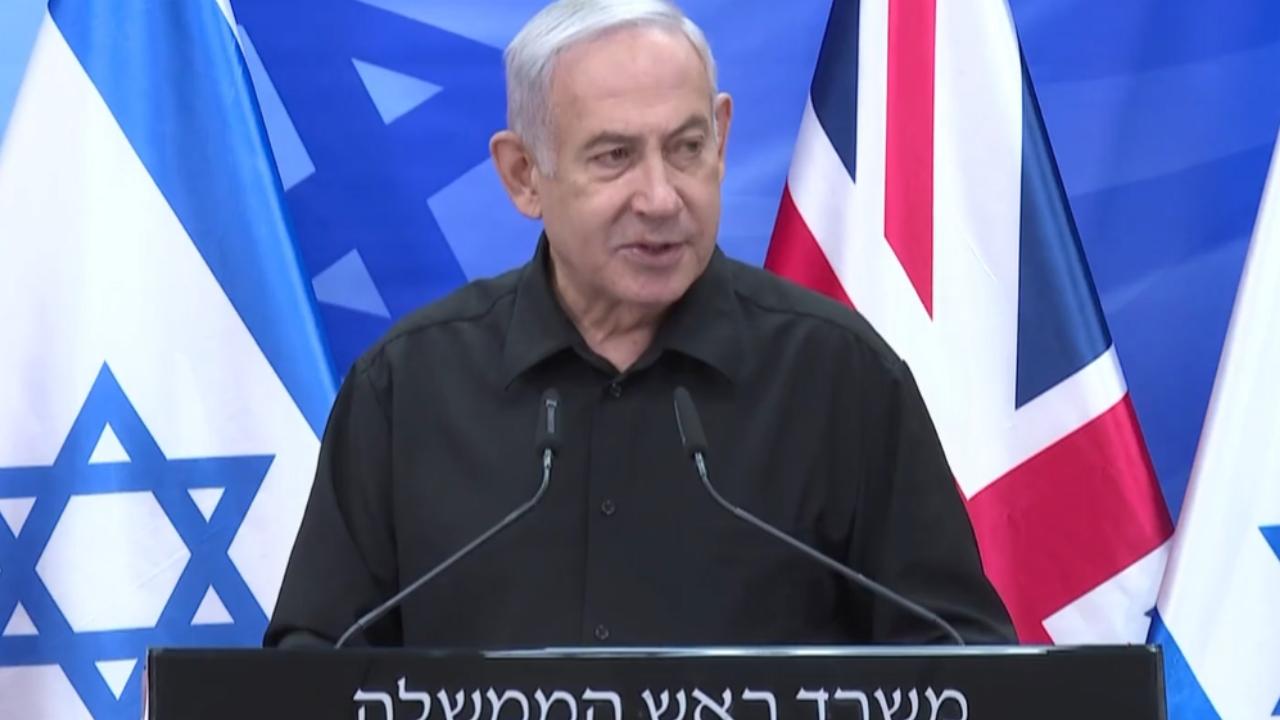 Sunak's visit comes as other European leaders also undertake similar tours of the Middle East in a show of Western unity. Pic/Videograb/Benjamin Netanyahu's X account