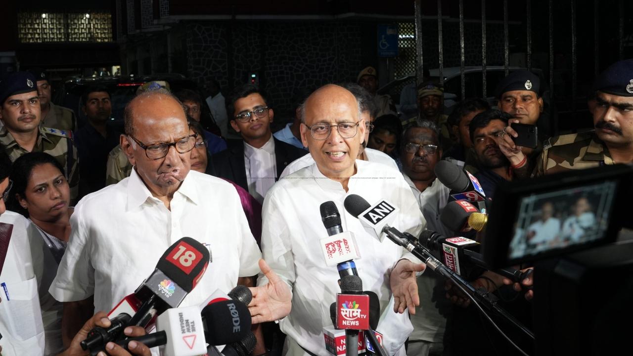 Nationalist Congress Party (NCP) founder Sharad Pawar was present at the personal hearing of the rival factions called by the Election Commission, which decided to continue the proceedings on October 9