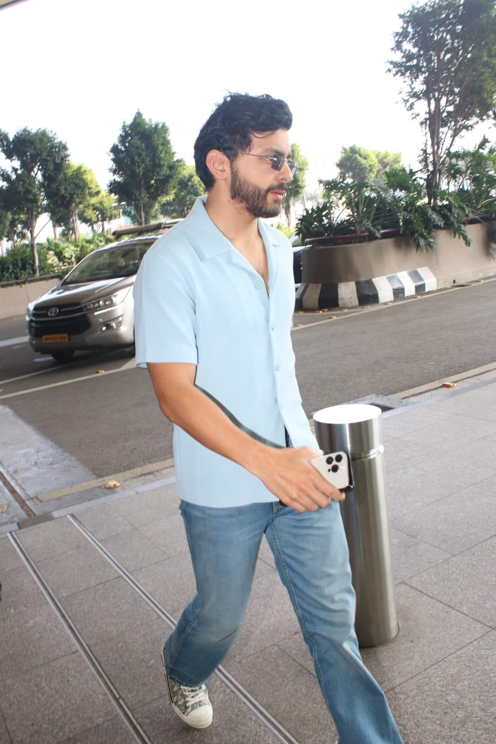 Janhvi Kapoor's rumoured boyfriend Shikhar Pahariya was spotted at the airport this morning